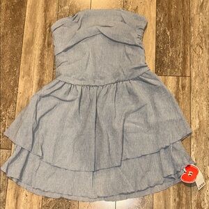 Light Blue Strapless Mini Dress